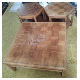 Parquet Style Coffee and End Tables