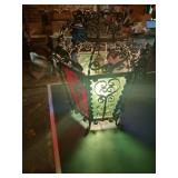 Vintage Iron & Stained Glass Hanging Light
