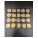 (20) 2000 Sacagawea $1 Coins (10P,10D)