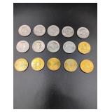 (6) Sacagawea & (9) Susan B Anthony $1 Coins