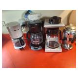 3 Coffee Makers and 1 Perculator