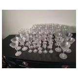 Large collection of Tiffin Stemware