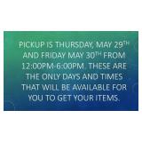 Pickup Dates / Times