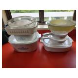 Correlle, Fire King, and Pyrex Dishes