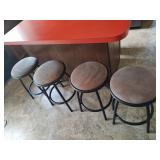 4 Short Bar Stools