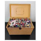 Plastic Sewing Basket & Contents - Read Details
