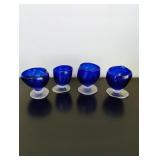 4 Unique Handmade Cobalt Goblets - Read Details