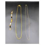 2 Sterling Silver Necklaces, 1 Bracelet - Read Det