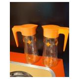 2 Mid Century Modern Tang Carafes