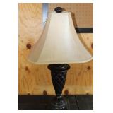 Dark Brown Table Lamp with Quilted Design Base