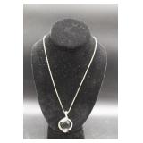 Silver Necklace With Pendant, 36.41 Grams