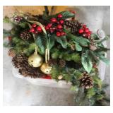 Holiday Decorations Lot With Wreaths and Ornaments