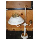 White and Gold Table Lamp with Decorative Shade