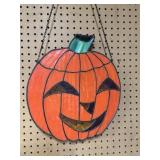 Stained Glass Hanging Jack-Oï¿½-Lantern Decoration