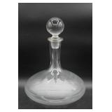 Clear Glass Decanter with Stopper, Etched Design