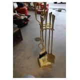 Gold-Tone Fireplace Tool Set with Stand