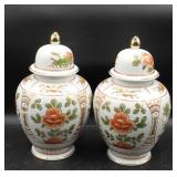 2 Hand Painted Andrea by Sadek Ginger Jars