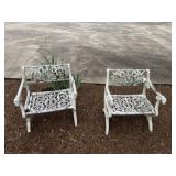 Vintage Cast Iron Garden Chairs with Ornate Design