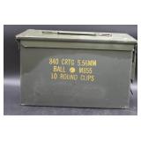 Green Metal Ammunition Box for 5.56mm Rounds
