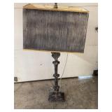 Decorative Table Lamp With Black Shade and Ornate