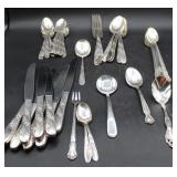 51 Pc Tudor & WM Rogers Plated & Stainless Mix