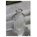 8pc Clear Glass Bottles with Assorted Textures