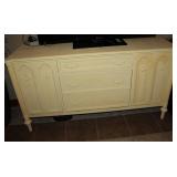 Cream-Colored Wooden Sideboard With Drawers