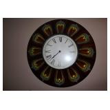 Wall Clock With Floral Motif Frame