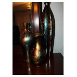 Three Glass Decorative Vases, Multicolor