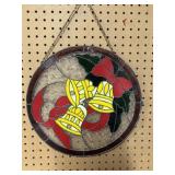 Stained Glass Circular Panel with Bells and Bow De