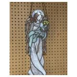 Stained Glass Angel Panel with Hanging Chain