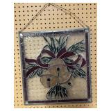 Stained Glass Hanging Panel With Bell Design