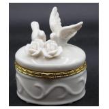 Love Bird Doves Porcelain Trinket Box