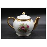 Rose Pearlized Teapot with Gold accents