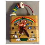 Wooden Stackable Puzzle Clock with Animal Motif