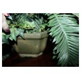 Artificial Fern and Ivy in Green Planter