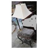 Marble Top Wrought Iron Based Lamp with Shade
