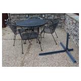 Wrought Iron Round Table, 4 Chairs & Wrought+++