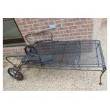 Wrought Iron Chaise Lounge w/Wheels