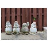 4 Garden Stones: 2 Frogs, Snail & Rabbit