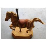 Wooden Carousel Horse Figure With Base
