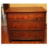 Vintage Studded Wood Chest of Drawers