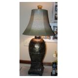 Elegant Bronze-Tone Lamp w\Textured Shade