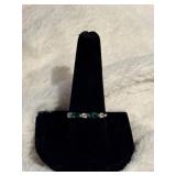 Sterling Silver 925 Ring with Green and Clear Ston