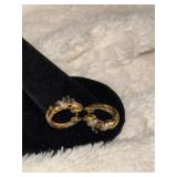 925 Hinged Closure Earrings with Gem Accents