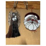 Stained Glass Angel and Santa Decorations