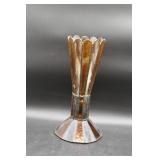 Stained Glass Tapered Vase with Panel Design