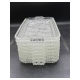 Anchor Hocking Clear Pressed Glass Trays With Stor