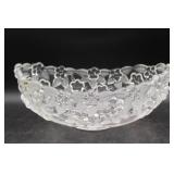 Clear Mikasa Glass Floral-Design Oval Bowl