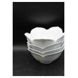 Four Pier 1 White Petal Bowls